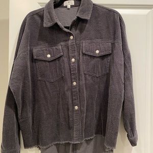 Gray Corduroy Shacket
